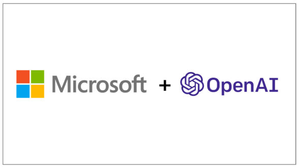 Image of the Microsoft logo + OpenAI logo