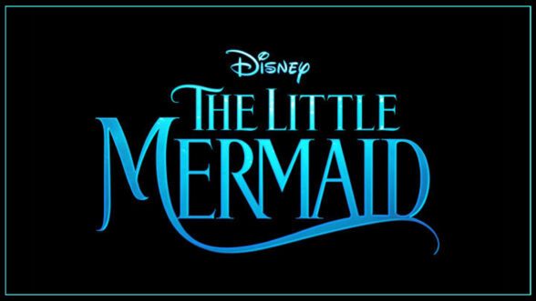 Image of the blue Disney's The Little Mermaid logo over a black background