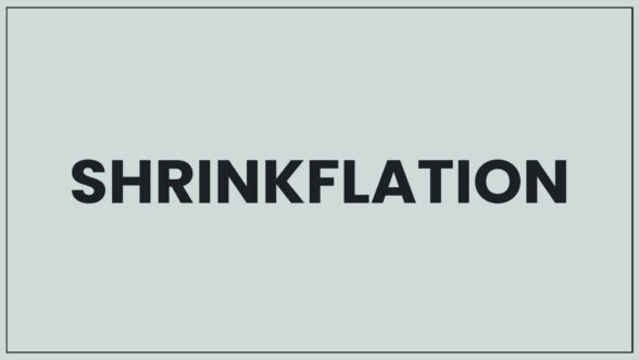 Image with a light blue background and the text "SHRINKFLATION"