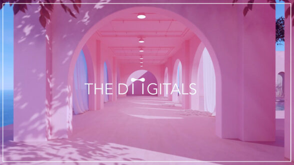 Diigitals logo on top of a dreamy CGI landscape