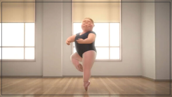 Image of a plus sized ballerina from Disney's animation short titled Reflect